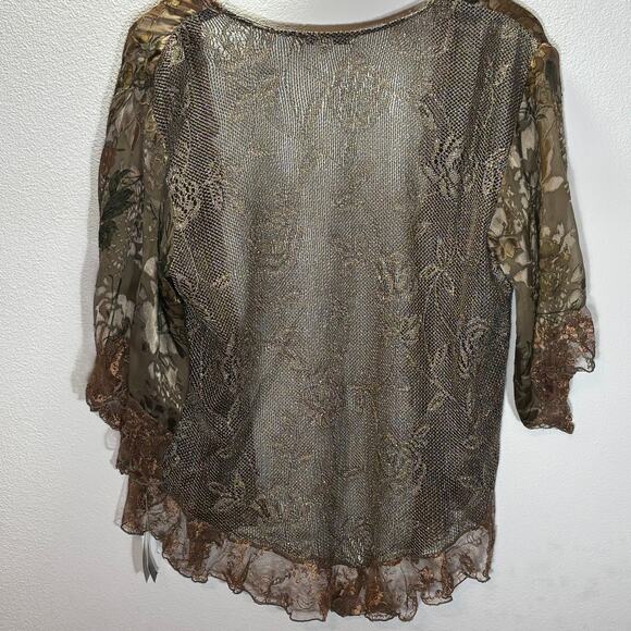 Spencer Alexis Women’s Cardigan XL Boho Lace Sheer Open Front Jacket NWT USA - Picture 2 of 6